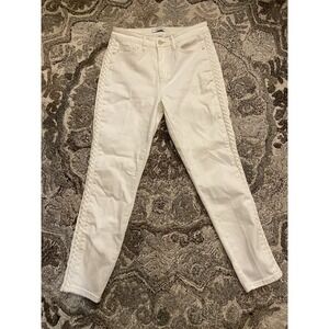 Judy Blue Jeans Women 9 White Stretch Relaxed Fit Braided Minimalist Boho